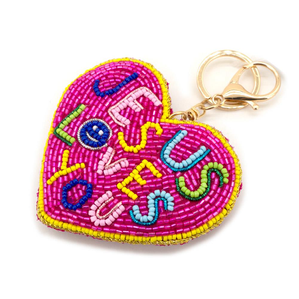 Beaded Bag Charm Keychain