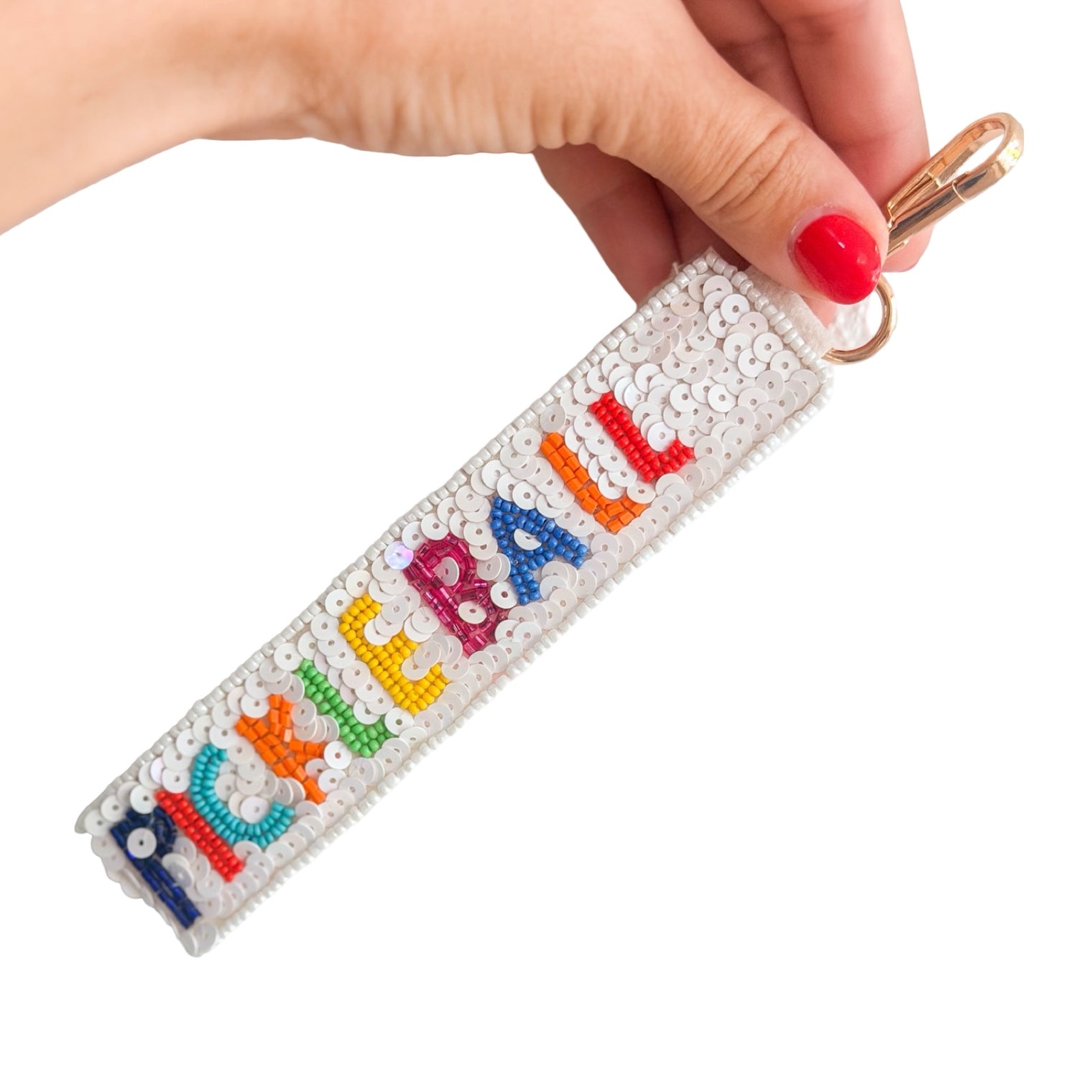 Sequin & Bead Keychain Wristlet — Choose Your Vibe