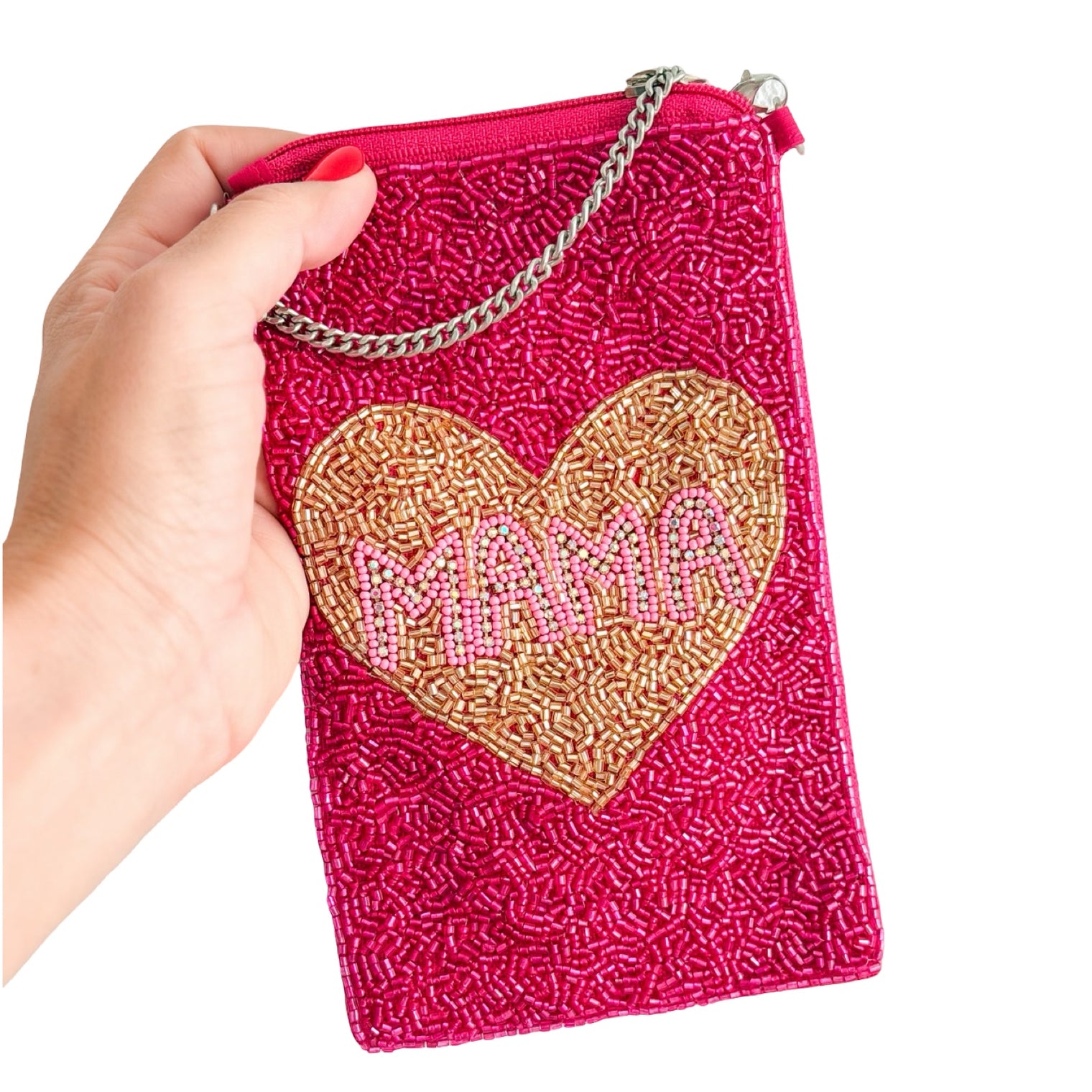 Crossbody Beaded Bag — Handmade · $24