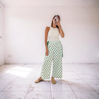 Green Polka Dot Wide Leg Pants