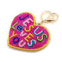 Beaded Bag Charm Keychain