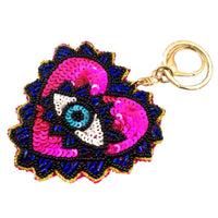 Beaded Bag Charm Keychain