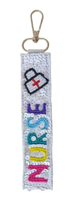 Sequin & Bead Keychain Wristlet — Choose Your Vibe