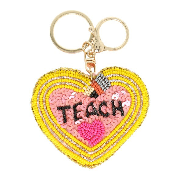 Beaded Bag Charm Keychain