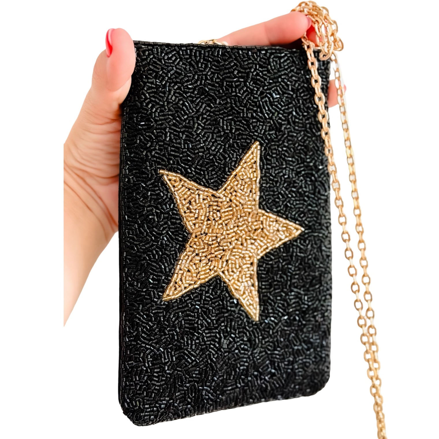 Crossbody Beaded Bag — Handmade · $24
